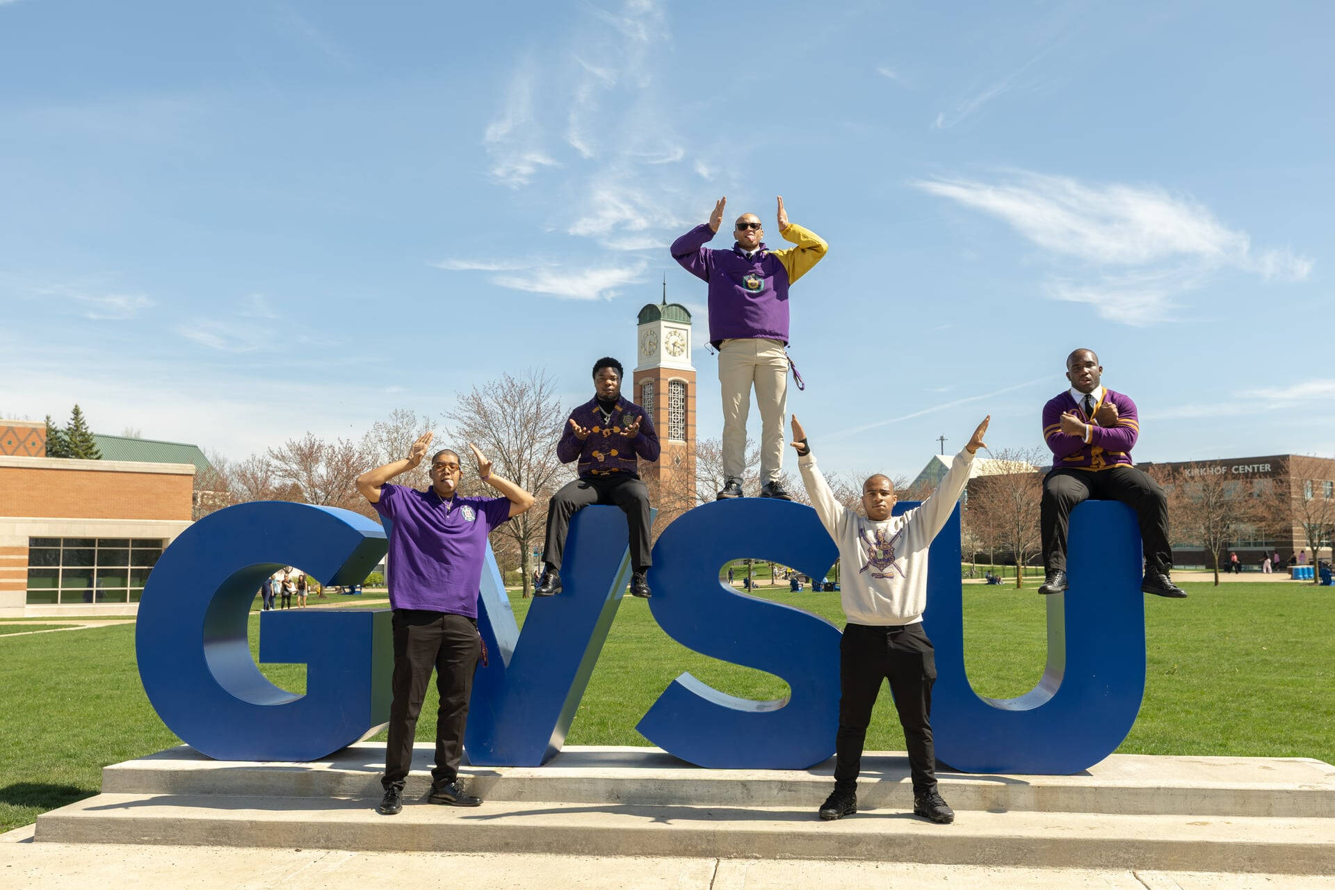 Members of Omega Psi Phi pose